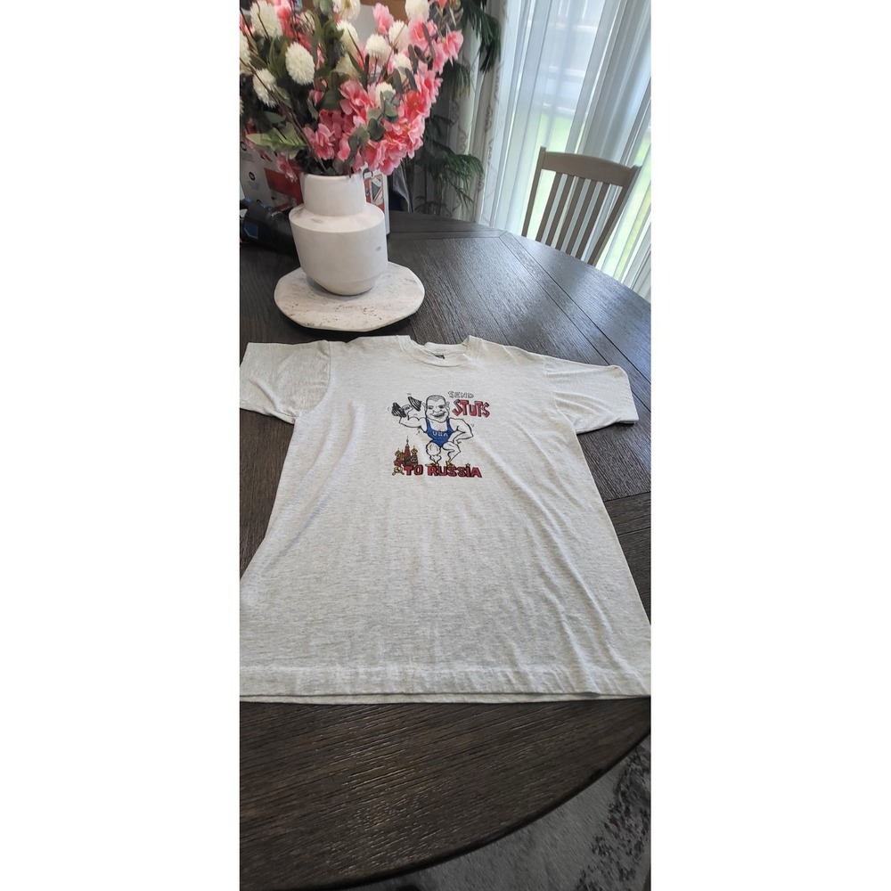 Grail SCREEN STARS BEST 1987 Single Stitch Rare Wrestling Stutz ‎ Russia T Shirt